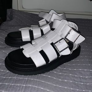 White chunky sandal